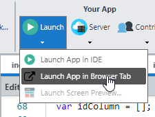 Run App in New Tab